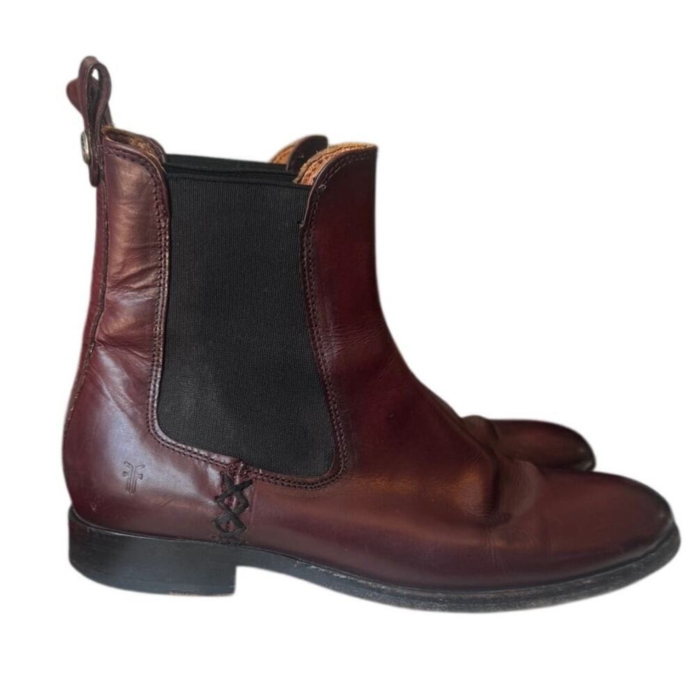 Vintage Frye Burgundy Leather Chelsea Ankle Boots Women’s Size 6 Made in Mexico